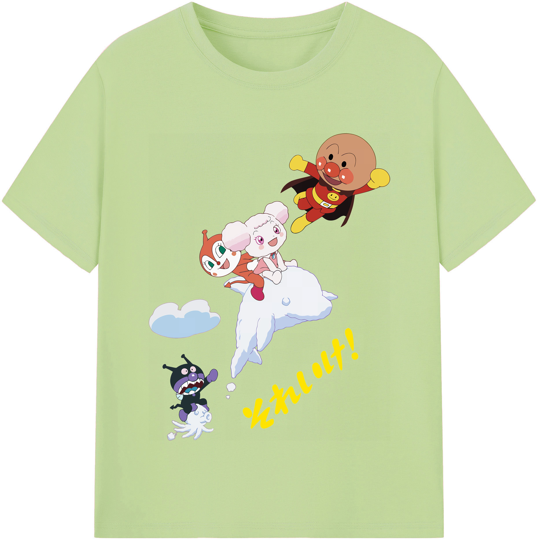 （画像用） アンパンマン Anpanman 綿100％半袖Tシャツ（フロントプリント）